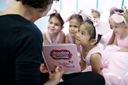 Young dancers in class with their teacher